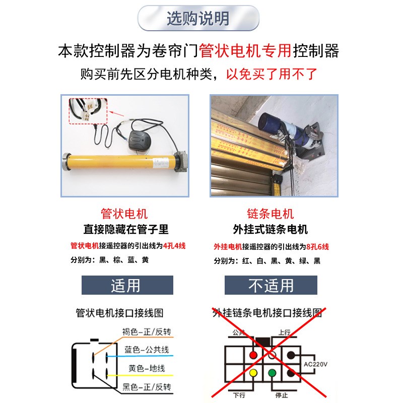卷帘门遥控器管状电机控制器通用卷闸门接收器控制盒笑脸款