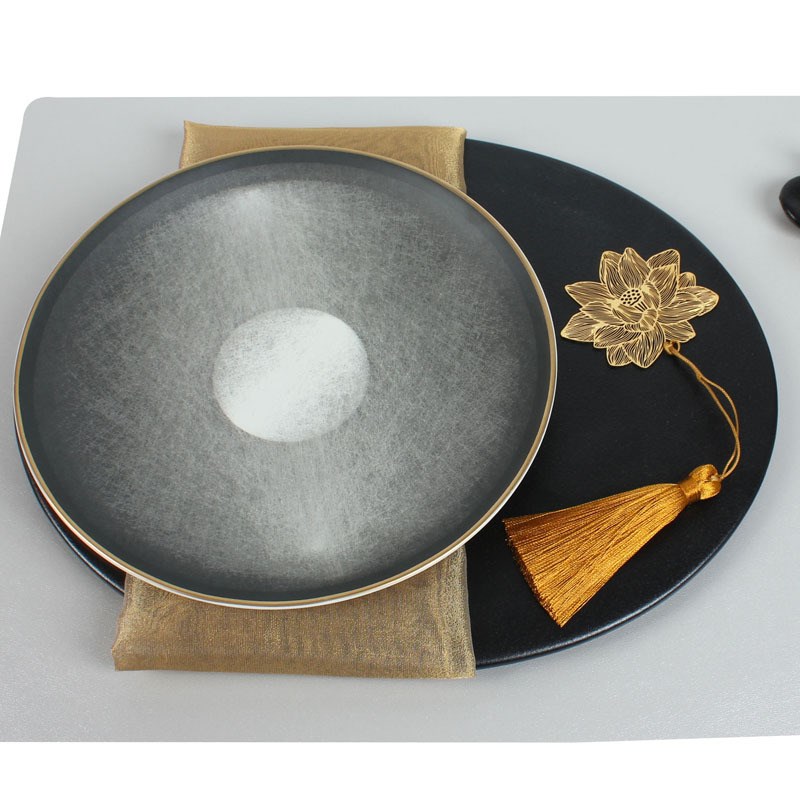 新中式餐盘  轻奢中式餐盘摆件 样板房摆台 新丝雨餐盘