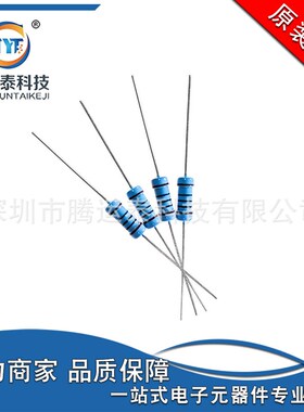 插件电阻100欧 100 100R 1W 精度1% 金属膜电阻 蓝色五色环电阻