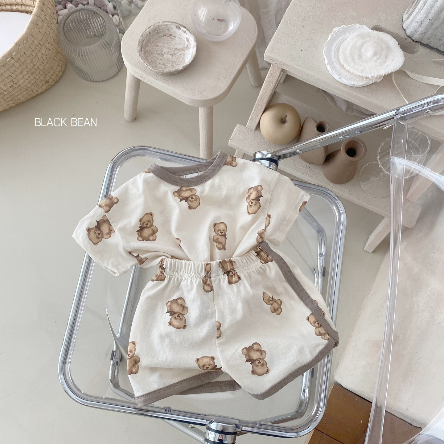 ins婴儿夏季韩版卡通0-4岁男女宝宝家居服运动超萌可爱透气两件套