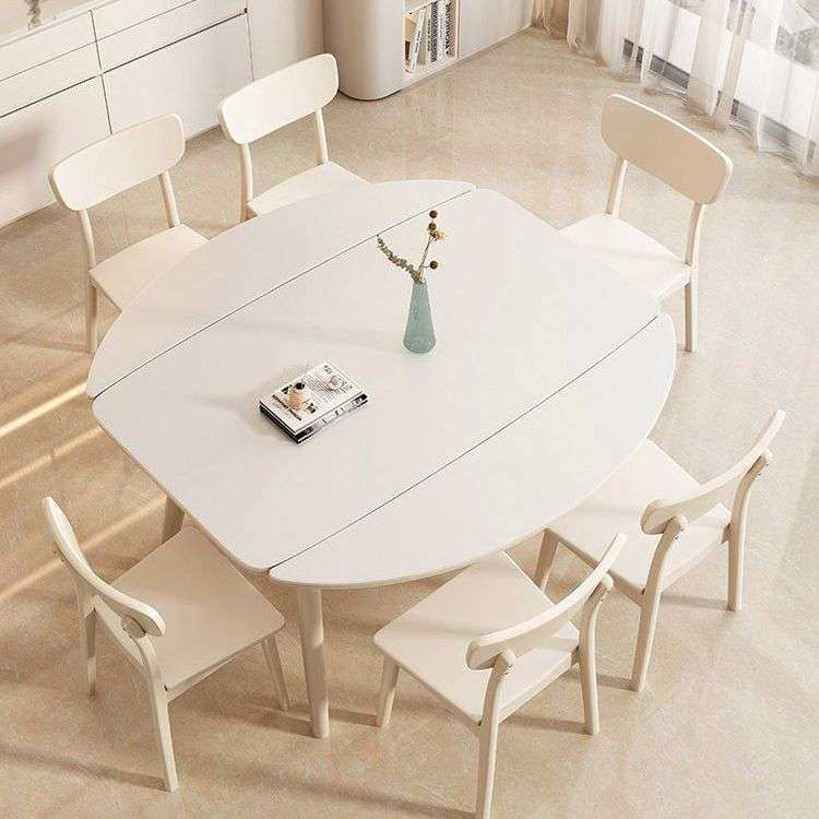 现代简约白色实木岩板可伸缩餐桌方圆两用奶油风折叠圆桌小户型,电子元器件市场,其它元器件,淘宝优惠券,粉丝福利购,淘宝优惠卷
