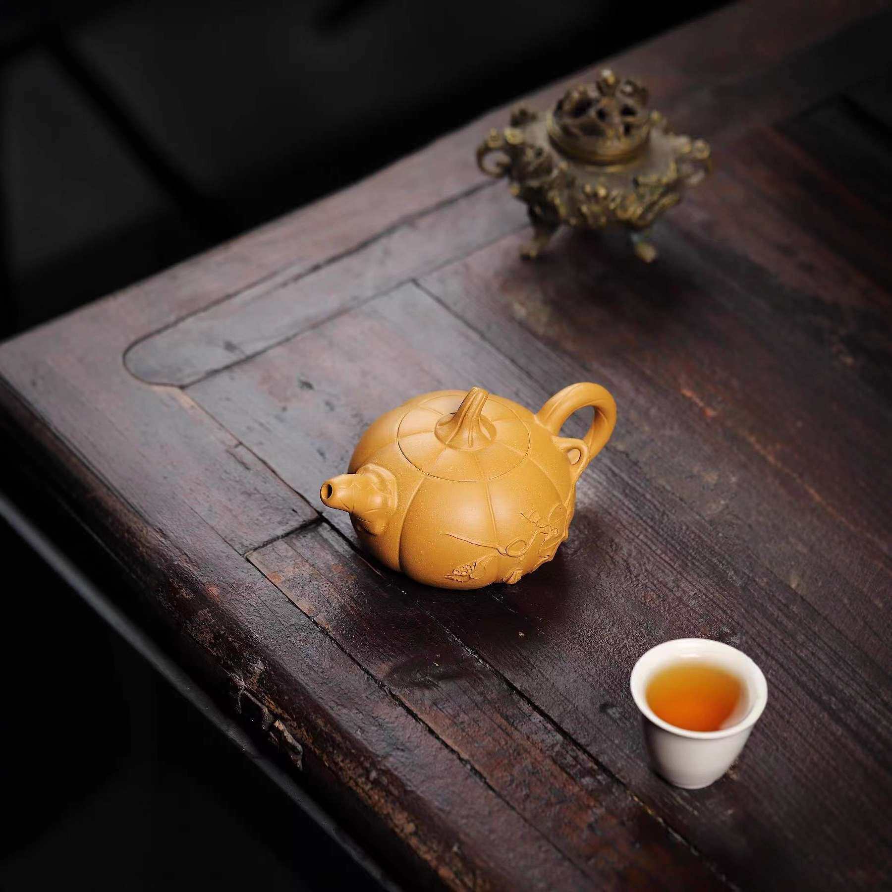 南瓜壶 宜兴紫砂壶原矿黄金段泥匠心手制精美紫砂茶壶产地直销
