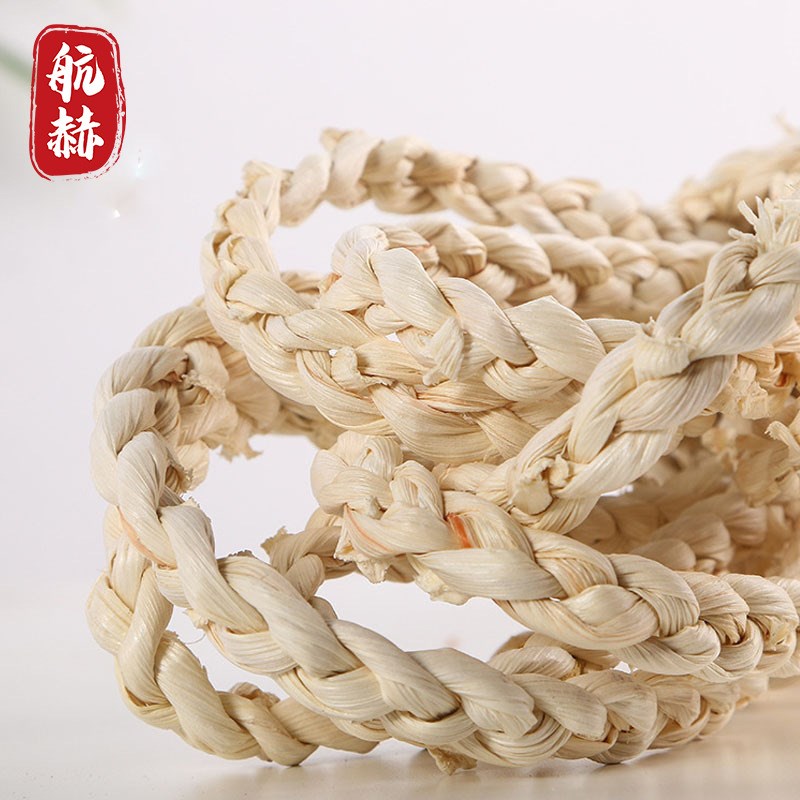 手编玉米辫三股宽0.8厘米玉米叶编织手工艺品农家苞米绳装饰品