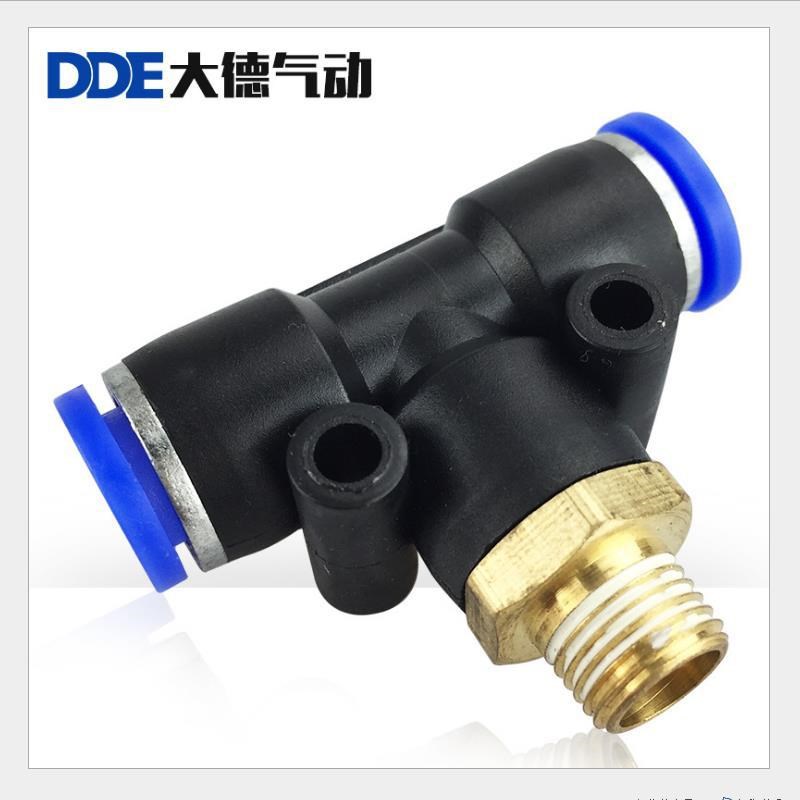气动快速插接头PB4-01T型三通12-04外螺纹8-02气管6接头10-03大德