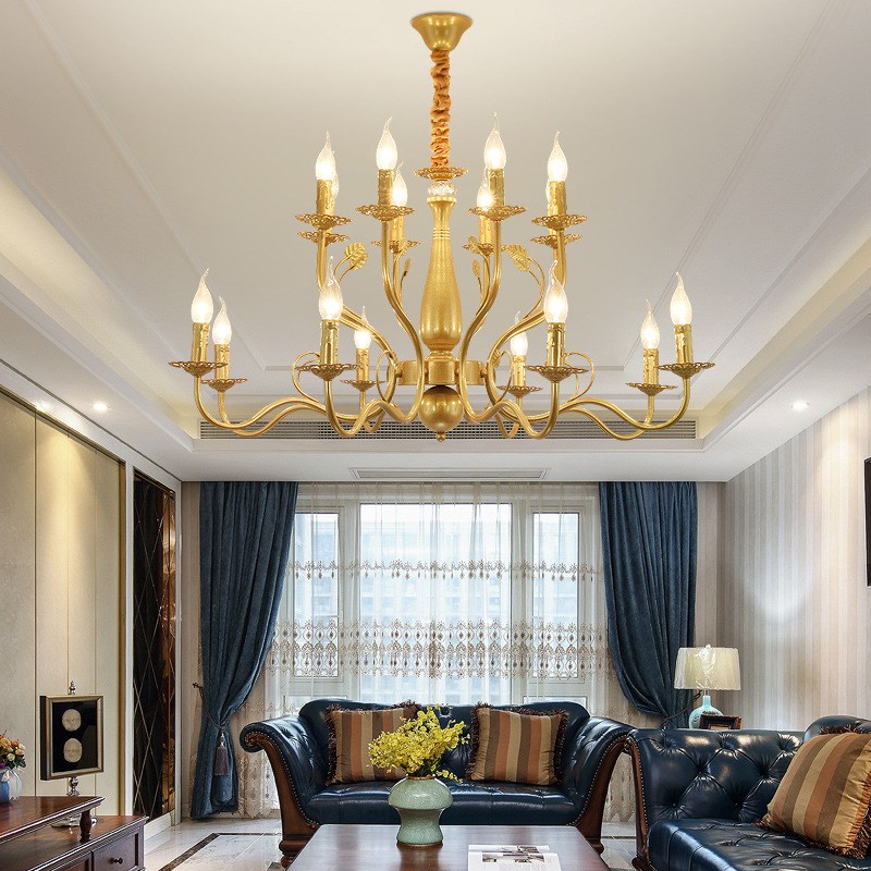 卓迩美式客厅吊灯简约大气欧式客厅吊灯楼梯灯复式楼别墅工程吊灯