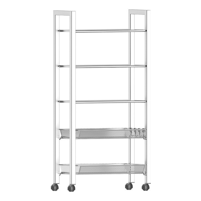 厂家落地小推车不锈钢带轮可移动厨房小推车多用途收纳置物架