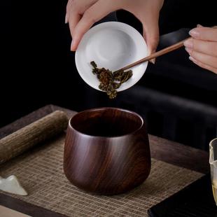 建水黑檀木整块实木原木水盂茶渣废水茶道伴侣零配件干泡桌面整洁