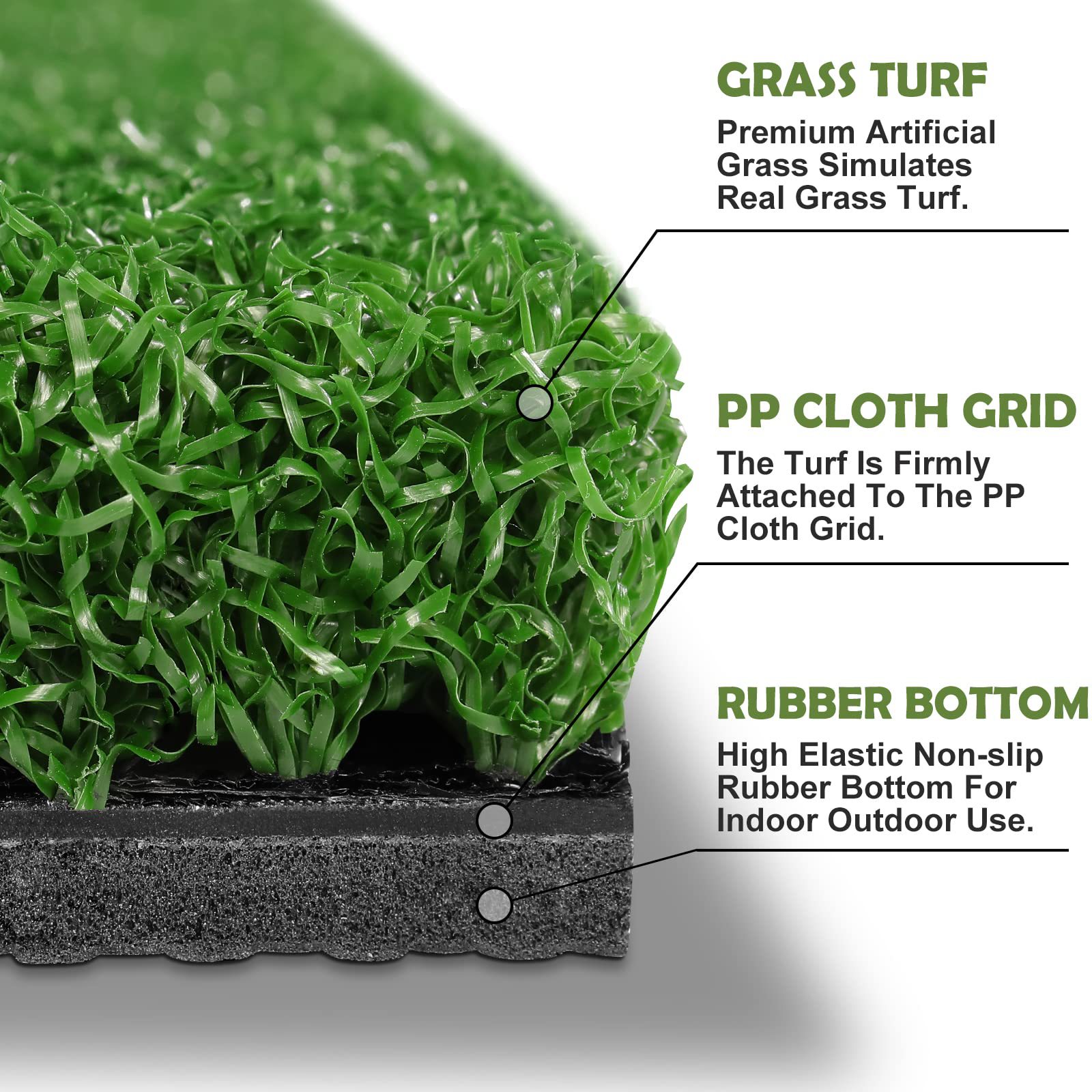 高尔夫练习垫三草多功能打击垫室内外可折叠便携长短草击球垫耐用