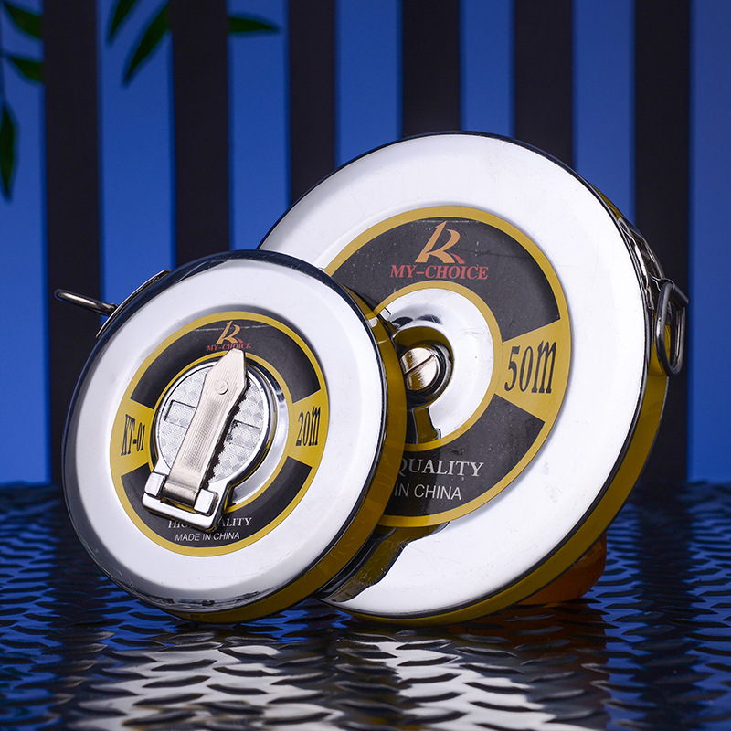 厂家现货批发圆盘尺不锈钢带圆盘卷尺20米30米50米铁壳卷尺钢卷尺