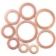 电子器材五金冲压件工厂T2紫铜O型密封圈 圆形紫铜平垫片组合套装