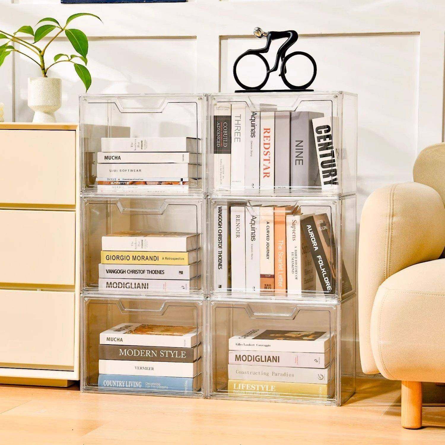 书收纳盒学生书本架桌面亚明克力透防书尘柜BK001教室书籍整理收,收纳整理,书桌收纳置物架,淘宝优惠券,粉丝福利购,淘宝优惠卷