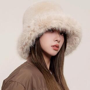 次日达帽子女季款2025新款秋帽冬毛绒盆冬天北方防寒装备高级感骑