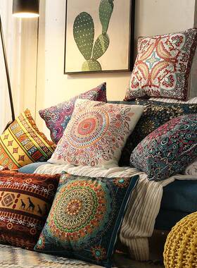 民族风覆抱枕套西米亚形方靠20210520垫古波民宿卧室客厅沙发靠背