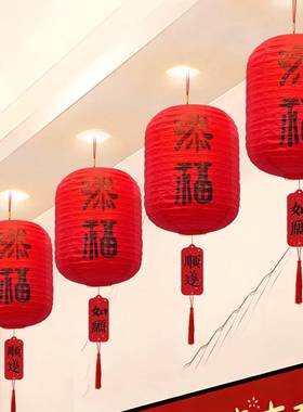 年福OOF字灯笼挂饰2026马年饰客新厅件吊顶挂春节过装年商场氛围