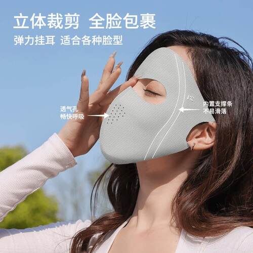 防晒面高颜值防罩夏季女抗UV冰丝透气3d口罩高值022新款颜薄4款护