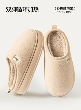 朴棉拖鞋西px010705女士冬季2男025款家居室内厚底防滑保暖情侣新