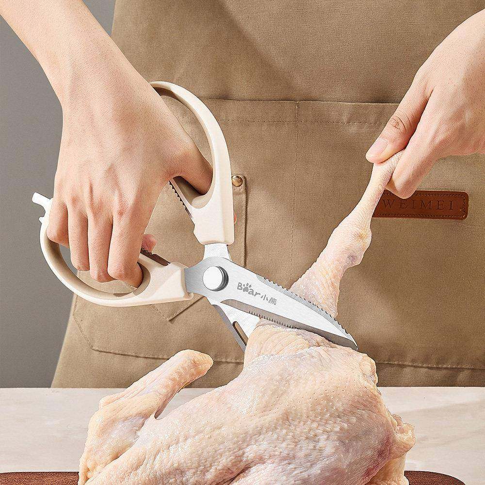 小熊厨房家剪刀螺茗春用多功能不锈钢鸡剪菜鱼食物用大剪子专强力,居家日用,厨房剪刀,淘宝优惠券,粉丝福利购,淘宝优惠卷