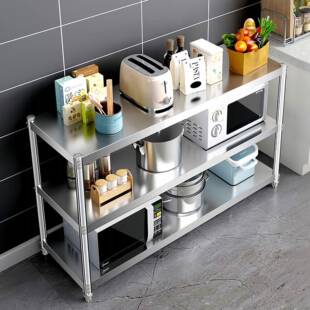 厨房置物架不锈钢多层微波炉橱柜多功能落地储物收纳放置物货架子