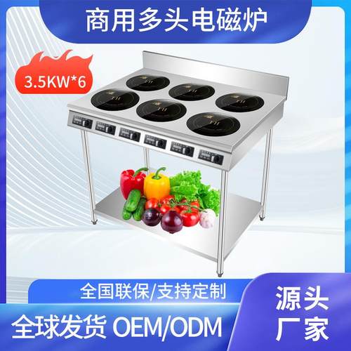 大功率多头电陶炉商用厨房设备灶具磁本广式六头支架式煲仔炉