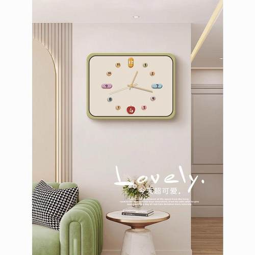 奶油风客厅电表箱装饰画带时钟表配电箱弱电箱电闸盒遮挡挂画盖板