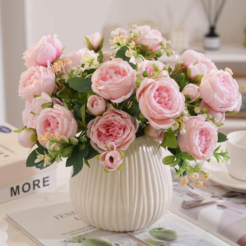 高档假花盆栽牡丹花摆件花艺仿真花装饰花干花客厅餐桌花摆花摆设,纺织面料/辅料/配套,纺织机械配件,淘宝优惠券,粉丝福利购,淘宝优惠卷