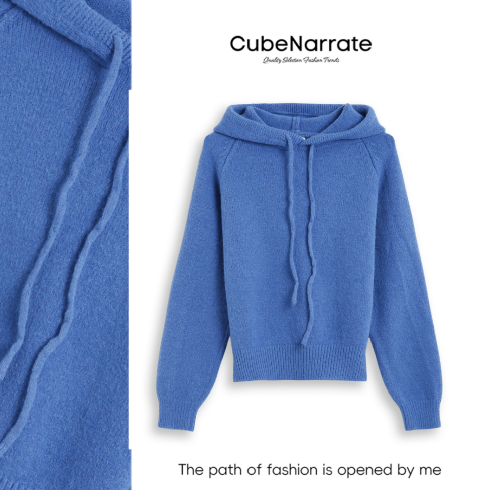 【年终庆典】枋叙【乌梅流星】 立体帽领针织套头毛衣CN1202Q055