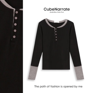 撞色圆领针织上衣 游牧诗人 CN1109S064 最后一次狂欢