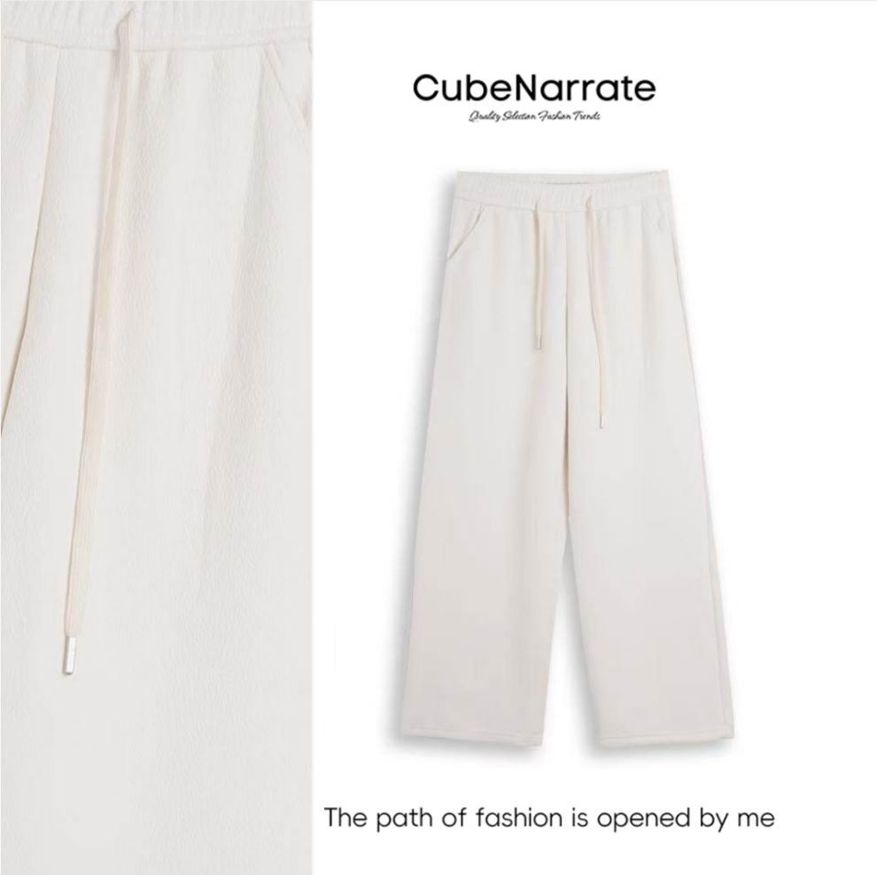 枋叙【呼吸氧气】 松紧腰系带百搭休闲裤CN115Y064