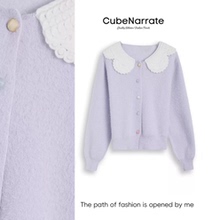 【最后一次狂欢】【热点焦点】 娃娃领撞色针织外套CN1224D071