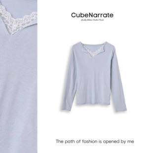 空山新雨 枋叙 蕾丝拼接假两件上衣CN320W080 告别之夜