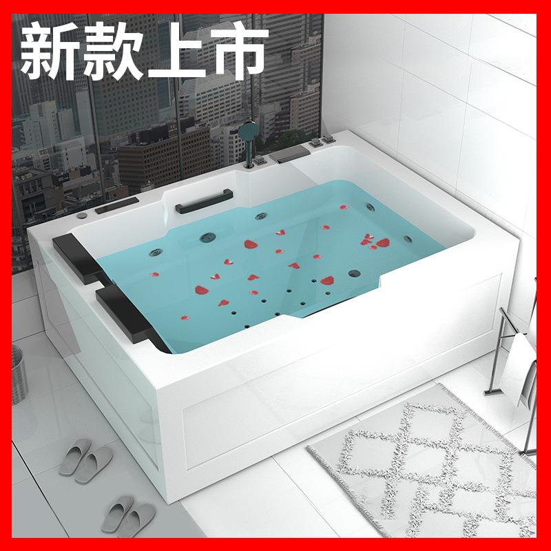 亚克力加厚双人俩人超大号成人家用情侣泡澡冲浪按摩恒温浴缸浴盆