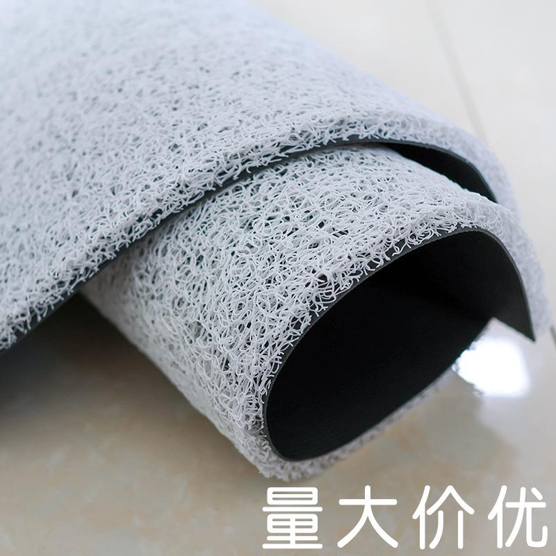 白色丝圈整卷原料图案PVC喷丝白坯塑料地垫打印地毯卷材