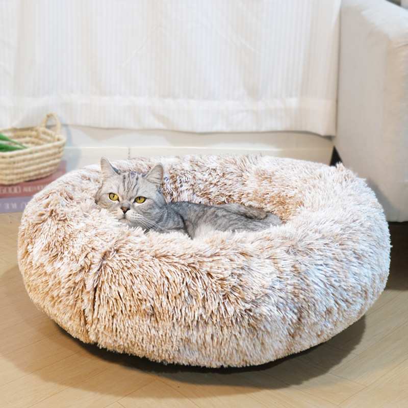 跨境宠物圆床猫窝猫咪床加厚睡垫秋冬宠物床狗窝猫窝外贸