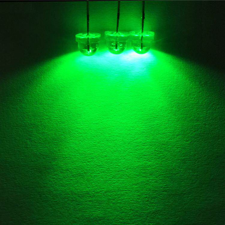 草帽灯5MMF5高亮绿光绿色翠绿散光发光管LED短脚一包1K现货