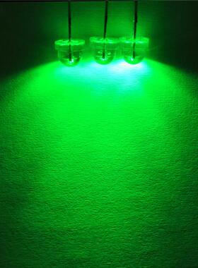 草帽灯5MMF5高亮绿光绿色翠绿散光发光管LED短脚一包1K现货