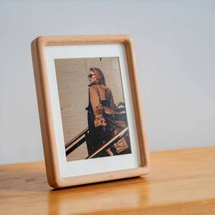 黑胡桃榉木柚木实木榫卯6寸7寸8寸相框摆台画框挂墙结构现代简约