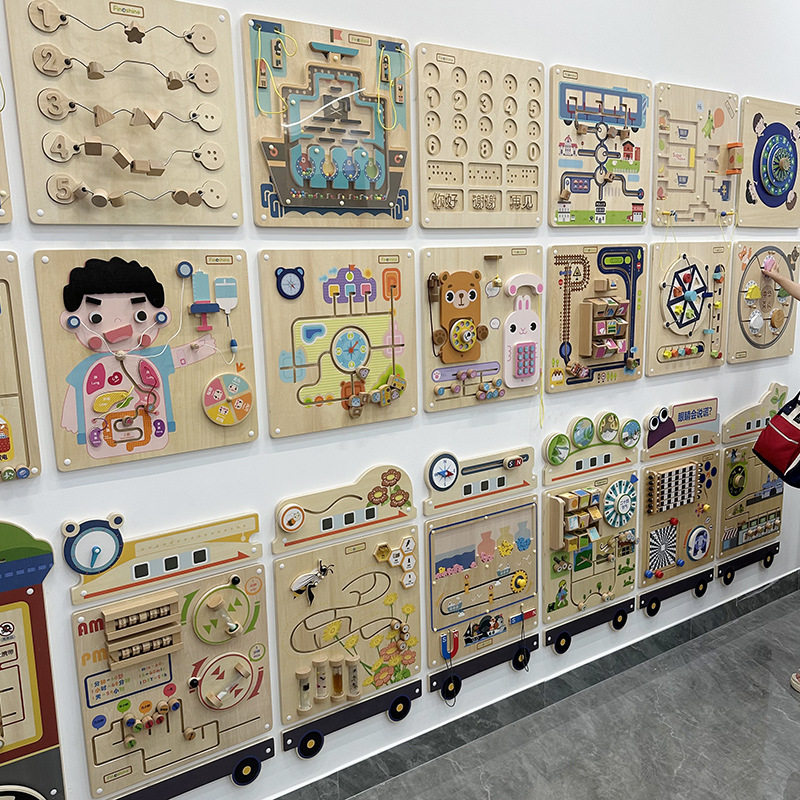 益智墙面玩具儿童科教动手认知教具幼儿园走廊早教墙科学游戏板