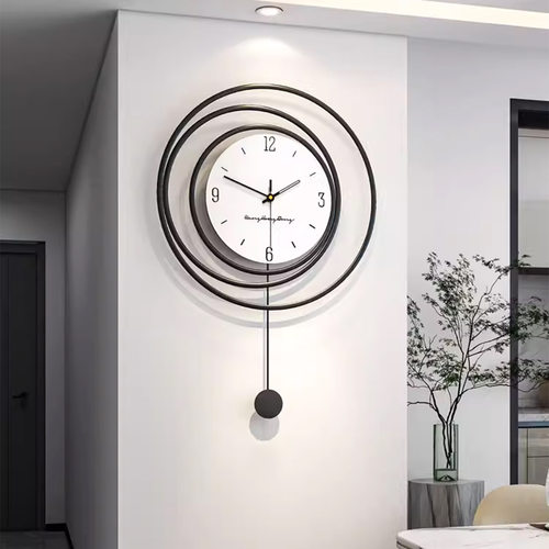 2023新款客厅挂钟简约现代大气家用创意钟表网红时钟挂墙餐厅装饰
