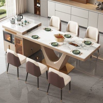 岛台餐桌一体可移动现代多功能家用带电磁炉微波炉轻奢岩板中岛台,住宅家具,岛台餐桌,淘宝优惠券,粉丝福利购,淘宝优惠卷