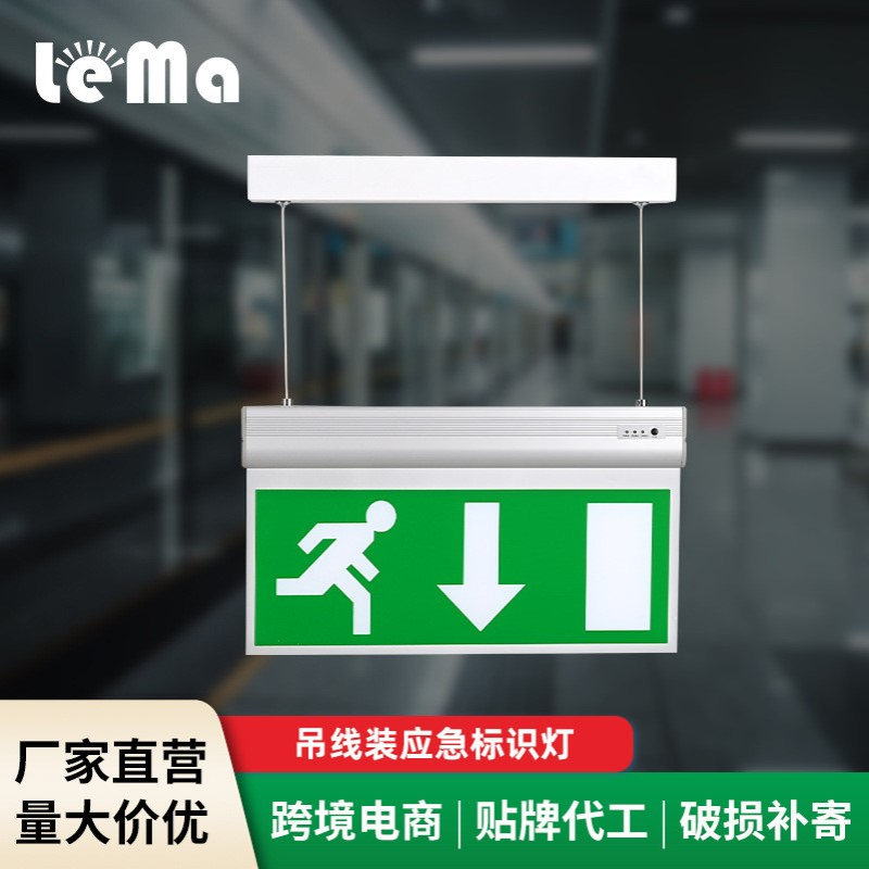 亚克力安全出口指示灯led吊线装应急标识灯应急吊牌灯批发