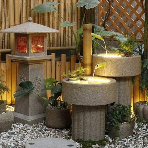 庭院花园流水摆件日式石磨水系景观小院别墅室内户外造景布置装饰,家居饰品,户外/庭院摆件,淘宝优惠券,粉丝福利购,淘宝优惠卷
