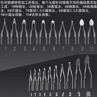 专业烙画笔头烙画描绘笔头电烙画笔头电热笔头雕刻笔头渲染烙铁头
