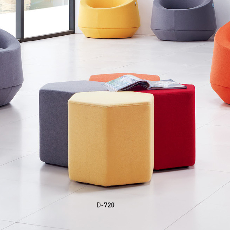 厂家直发现代简约创意布艺沙发圆凳家用六角凳坐墩客厅小板凳