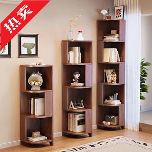 全实木转角柜客厅三角区置物架角柜书房书架小户型卧室墙角三角柜