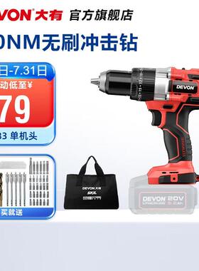大有（Devon）20V锂电无刷冲击钻5283多功能工业级大扭力锂电手