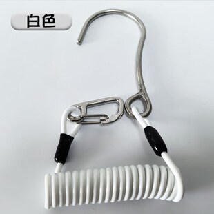 YEXIZE潜水专业流钩316不锈钢单头钩安全弹簧绳挂钩水肺顶放流勾