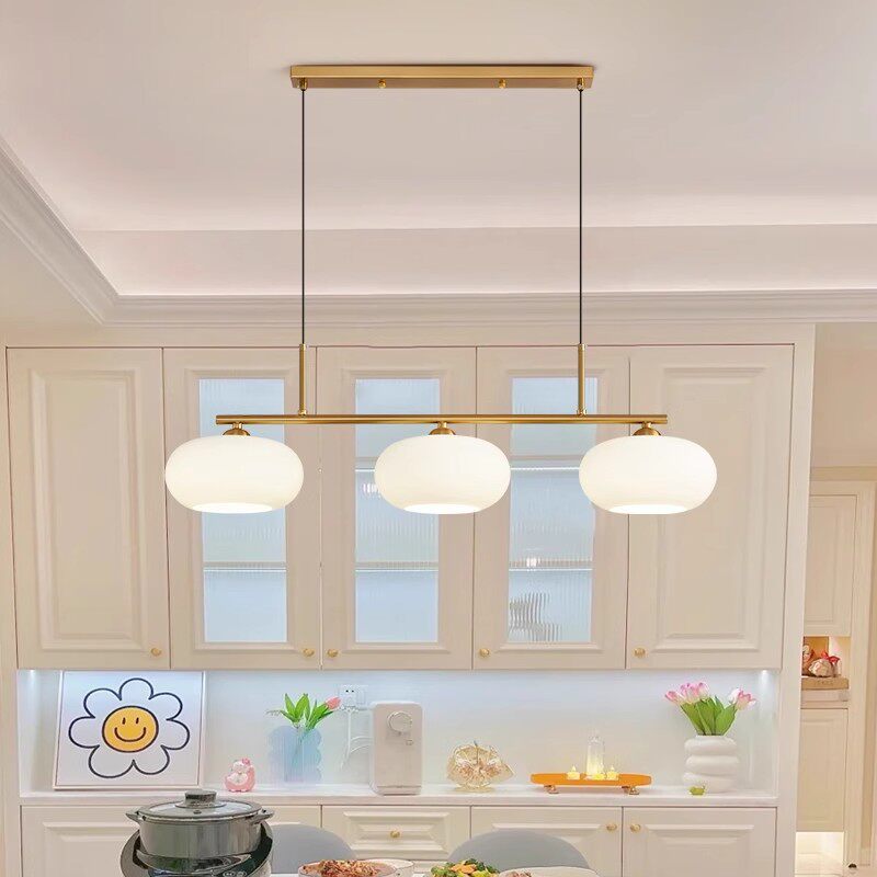 餐厅吊灯简约现代日式创意柿子吧台灯田园奶油风家用餐桌饭厅灯具
