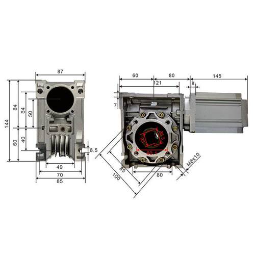 蜗轮蜗杆RV50直流电机48V 750W小型80法兰低速大扭力无刷速电机