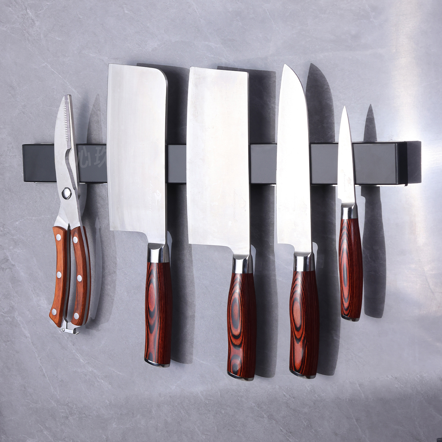 刀架不锈钢双面强磁力冰箱磁吸磁铁厨房珐琅板洞洞板吸刀具收纳架