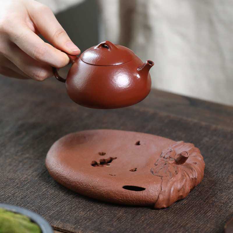 宜兴紫砂壶承手工仿生石榴茶壶托底座茶南瓜承垫蓄水干泡台盘配件